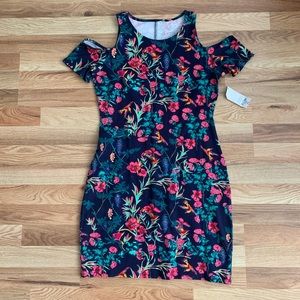 Tropical/multi-colored bodycon dress